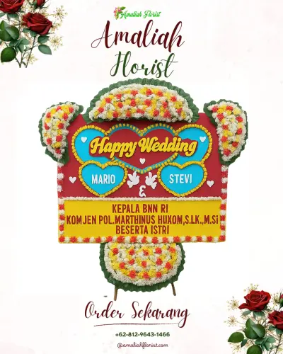 Karangan Papan Bunga Pernikahan di Bojongindah